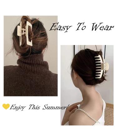 Large Hair Claw Clips 8 Pack - Strong Hold Claw Clips for Thick Hair - 2 Styles - Hair Clamps & Jaw Clips - Neutral Colors - Buy Online on GoSupps.com