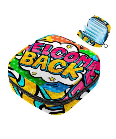 Welcome Back Women Binding Surface Pocket Large Menstruation Cup bags with zipper periodic inserts bags panty lores tampons for girls and women multi-colored 03
