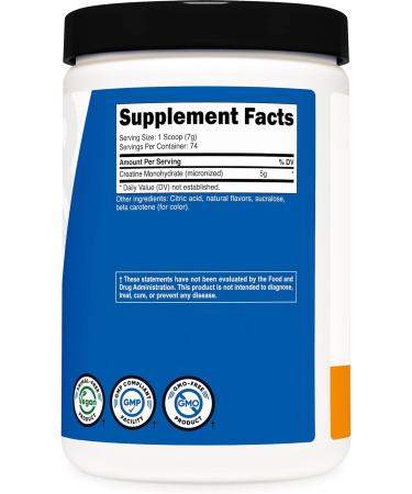 Nutricost Creatine Monohydrate Powder - Mandarin Orange Flavor 500g | Vegan Non-GMO Gluten Free Micronized Creatine Supplement - Buy Online on GoSupps.com