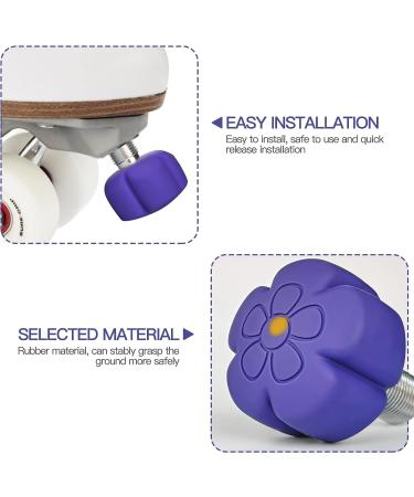 TUCANA Star Shape 85A Rubber Roller Skate Stopper | Adjustable Toe Stop for Double-Row Skates | Durable Non-Marking Brake Block in Flower Blue - Buy Online on GoSupps.com