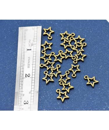 Resumart Youkwer 100Pcs 10mm x 13mm Alloy Stars Christmas Charms Pendants for DIY Crafting - Star 01 Antique Bronze | Bracelet & Necklace Jewelry Making - Buy Online on GoSupps.com