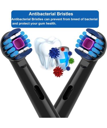 Zegupal Replacement Toothbrush Heads for Oral-B Braun Electric Toothbrush - 4 Pack 3D White & Black Refills - Smooth Teeth Cleaning - Buy Online on GoSupps.com