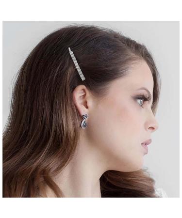 Cimenexe Bohemian Paved Cz Hair Clip Rhinestone Hair Pins Clips Crystal Hair Barrette Headclip Vintage Headwear Pin Decorative Bobby Pins Glitter Sparkly Hair Clip Hair Accessories Jewelry for Women Silver