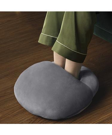 Electrically heated foot warmers USB is heating pillows soft plush foot warmer heating shoes boots shoes heating pillows for heat therapy and pain relief (gray-round)