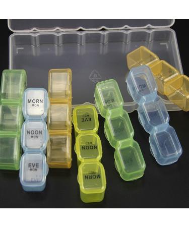 Pill Organizer Box with Snap Lids | 7-Day AM/PM Medium 8 | Detachable Compartments for Pills & Vitamins - International Shipping Available - Buy Online on GoSupps.com