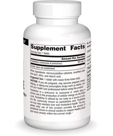Source Naturals Pantethine 300mg - 90 Tablets | Supports Energy & Metabolism - Buy Online on GoSupps.com