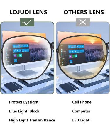 Lojudi Blue Light Filter Glasses - Stylish Anti-Blue Light Round Frames for Men & Women - Retro Gold Metal Computer Glasses - 52mm Blue Light Blocking Gaming Glasses - Buy Online on GoSupps.com