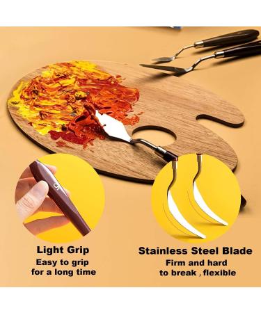 5-Piece Stainless Steel Palette Knife Set for Acrylic and Oil Painting - Buy Online on GoSupps.com