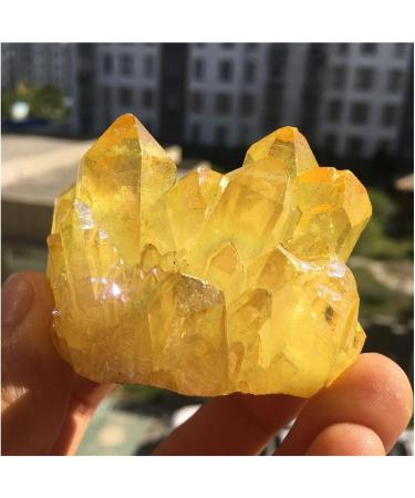 Natural Crystal Rough Beautiful Lemon Yellow Plated Quartz Crystal Clusters 90-100g - Buy Online on GoSupps.com