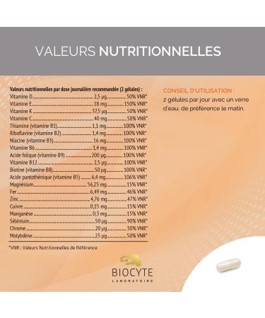 BIOCYTE Liposomal Multivitamins - Immune System Supplement - Vitamins Iron Zinc Copper Chromium - 60 Capsules - 30 Day Program - Buy Online on GoSupps.com