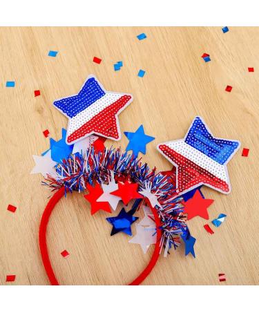 Outyua 4th of July Red White and Blue Patriotic Star Headband American Flag Hairband USA Independence Day Hair Outfits Hair Accessories for Women Girls - Buy Online on GoSupps.com