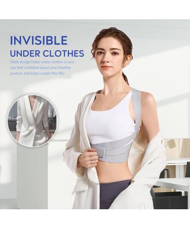 Posture Corrector for Women - Invisible Back Brace for Pain Relief | Hunchback Straightener (Gray Large 35-41 Inch - Buy Online on GoSupps.com
