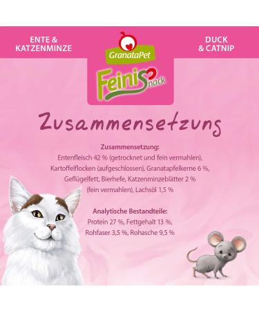 Granatapet Feinisnack Duck & Catnip Treats for Cats - 50g (Pack of 2) | Digestible Grain-Free Sugar-Free Snacks for Playful Cats - Buy Online on GoSupps.com