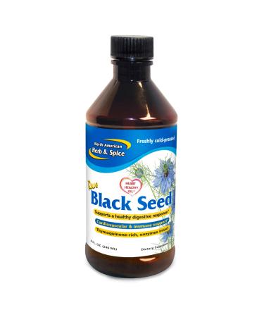 NORTH AMERICAN HERB & SPICE Black Seed Oil - 8 fl. oz. - Cardiovascular, Digestive & Immune Support - Contains Wild, Mediterranean Oreganol P73 Oregano Oil - Non-GMO - 48 Total Servings 8 Fl Oz (Pack of 1)