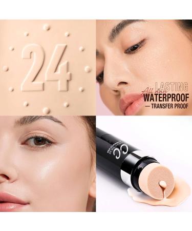 CC Cream Foundation Full Coverage Air Cushion CC Foundation Stick Color Correction Cream Concealer Full Coverage Lightweight Waterproof Natural Glowy Makeup Cover Blemishes & Redness - Buy Online on GoSupps.com