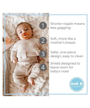 Preemie Rubber Pacifier with Shorter Nipple for Small Newborns - Ideal for Breastfed Babies - 100% Natural Rubber - Easy to Clean - One-Piece Design - Buy Online on GoSupps.com