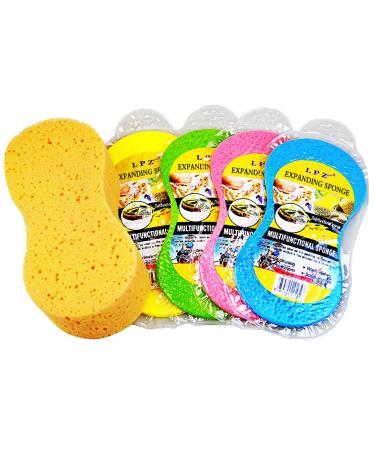 Kitchen Cleaning Sponge | Lightweight Portable Car Wash Sponge | Car Wash Sponge for Dishes Tile Clean Efficiently Quickly Dish Scrubber for Kitchen Bathroom Household Strong Water Absorption Ytger A: Random Holes
