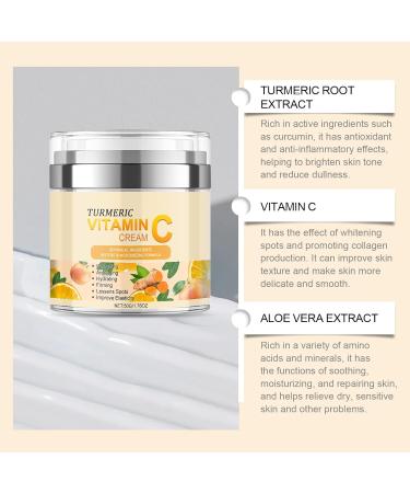 Turmeric Vitamin C Cream 50g - Brightening Face Moisturiser Firming Turmeric Face Cream with Vitamin C for Glowing Skin Natural Ingredients - Buy Online on GoSupps.com