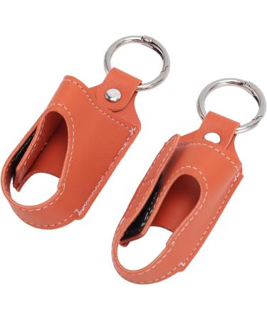 Asthma Inhaler Holder 2pcs Inhaler Case Inhaler Carrying Holder Clasp Closure Safety Carabiner Clip Portable PU Leather Inhaler Protective Holder (Orange) - Buy Online on GoSupps.com