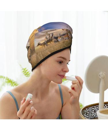 Hair Towel Wrap for Quick Drying - Buttoned Turban & Head Towel | Wildlife Protection | International Shipping - Buy Online on GoSupps.com