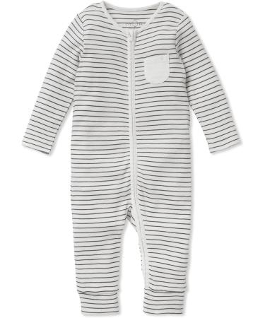 MORI Baby Clever Sleepsuit - Unisex 2 Way Zipped Pyjama - 12-18 Months Grey Stripe - Buy Online on GoSupps.com