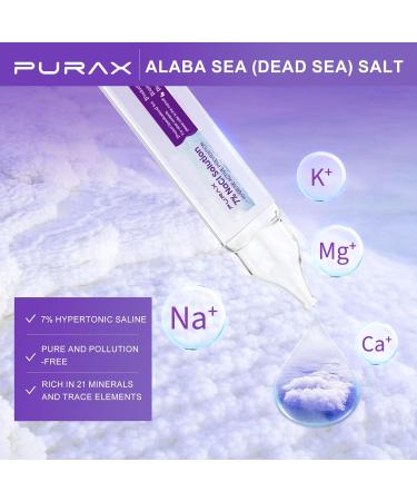 PURAX Saline Solution 7% Hypertonic Saline Solution for Nasal Care and Eyes Nasal Cleanse for Adults and All Ages- 21 Count (5ml Each) - Buy Online on GoSupps.com