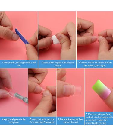 KINBOM 500pcs Clear Nail Tips Short Acrylic Fake Nails with Case Square Half Cover French Fake False Nails for Nail DIY Decoration at Home and Salon - Buy Online on GoSupps.com