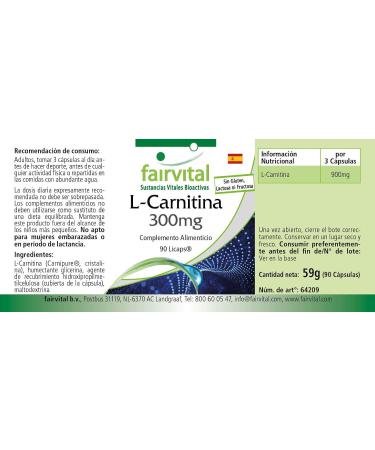 Fairvital | L-carnitine 300mg VEGAN - Highly dosed - 90 Licaps - Carnipure - Buy Online on GoSupps.com