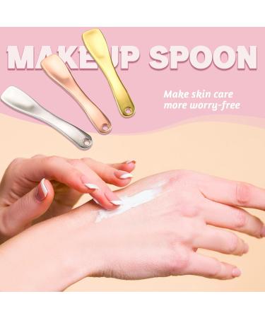 Metal Makeup Spatula Tool | Skincare & Cosmetic Scoop for Creams Lotions Masks - Rose Gold Silver Gold Options - Buy Online on GoSupps.com