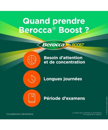 Berocca Boost - Boost - Boost - Helps reduce fatigue - Vitamin B12 Guarana Caffeine Vitamin C and Magnesium Acerola taste - Food supplement - 2x30 cp effervescent - Buy Online on GoSupps.com