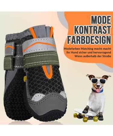 Slowton Dog Shoes - Breathable Non-Slip Paw Protection Boots for Small Medium & Large Dogs | Adjustable Reflective Velcro Fasteners | Size 1 (4 Pieces) - Buy Online on GoSupps.com