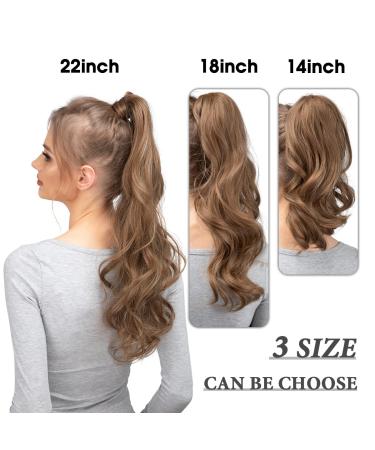 CJL HAIR 18 Brown Curly Wavy Ponytail Extension - Clip in Synthetic Hairpiece for Women (18 Inch) - Buy Online on GoSupps.com