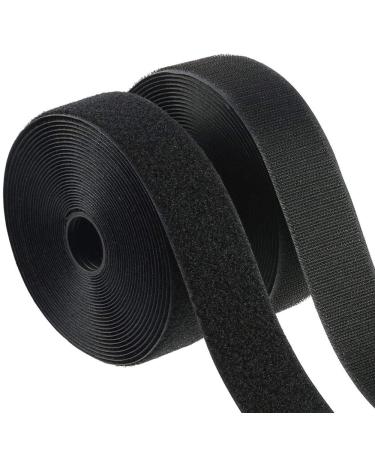 1.5 inch Wide 20 Feet Sew On Hook Loop Tape Roll Closeout Nylon Strips Fabric Water Tear Resistant for Window Curtain Handbags Clothes Shoes Backpacks Non-Adhesive Back