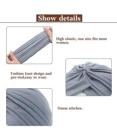 6-Piece Multicolor Soft Turban Head Wrap Set for Women - Pleated Beanie Cap Collection - Buy Online on GoSupps.com