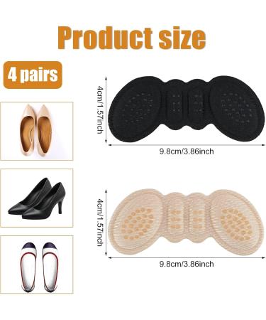 4 Pairs Foam Heel Pads | Comfort Inserts for Loose Shoes & High Heels | Anti-Slip Cushions for Men & Women - Blister Protection - Buy Online on GoSupps.com