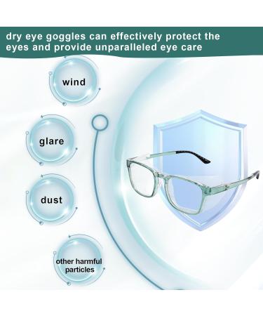 Hydrating Dry Eyes Glasses Kits with Extended Silicone Moisture Chambers Eye Protection Safety Glasses for UV Blue Light Blocking Anti-fog Aviod Allergens Dry Eyes Relief Unisex (Blue) - Buy Online on GoSupps.com