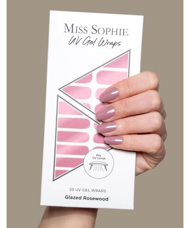 Original Miss Sophie Glazed Elegance UV Gel Nail Films - 20 Strips for Finger & Toenails - Glazed Rosewood Effect - Buy Online on GoSupps.com