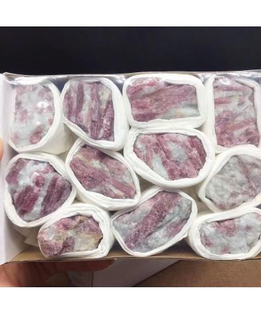 Natural Raw Pink Tourmaline Gemstones Rough Rubellite Crystals and Stones Quartz Set Box Decorations Home Goods - Buy Online on GoSupps.com