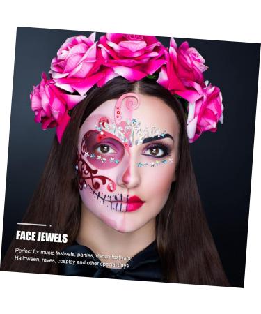 4 Sheets Face Stickers Rhinestones Makeup Stickers Nail Stickers for Nail Art Diamond Facial Sticker Nail Art Stickers Face Gems Facial Decors Stickers Face Jewels Eye Gems Acrylic Mikinona - Buy Online on GoSupps.com