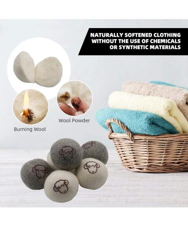 Wool Dryer Balls - 6 PCS Tumble Dryer Balls Hypoallergenic Reusable Anti Static Tumble Dryer Balls Natural Fabric Softener Reduce Drying Time and Wrinkles Wool Balls for Tumble Dryer - Buy Online on GoSupps.com