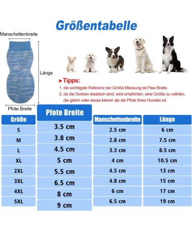 Petloft Anti-Slip Dog Socks - 4 Piece Set for Small & Medium Dogs | Slide-Resistant & Adjustable | Light Blue Paw (2XL) - Buy Online on GoSupps.com
