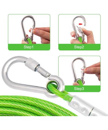 Green Dog Tie Out Cable Lead With Steel Buckle 3/6/9/15m Dog Runner Cable with Swivel Hook Dog Leash Run Tether for Yard Outdoor Camping for Dogs Pets Up to 500 LB(3m) 3M Green - Buy Online on GoSupps.com