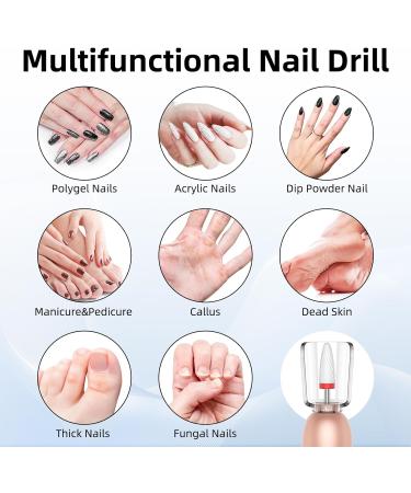 Electric Nail Drill Machine for Gel and Acrylic Nails | Portable USB Efile Set for Manicure Pedicure | White Gold Nail Tools - Buy Online on GoSupps.com