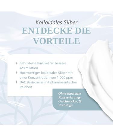 Maison Naturelle Colloidal Silver Cream 100g - Best Natural Silver Cream 2020 | 1000 ppm - Premium Quality 1 Pack - Buy Online on GoSupps.com