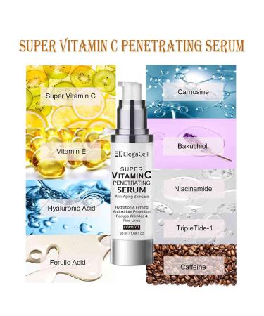 Super C Serum for Women Over 70 - Advanced Anti-Aging Vitamin C Face Serum for Mature Skin | 1.69 oz All-in-One Formula - Buy Online on GoSupps.com