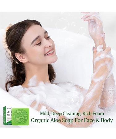 Organic Aloe Bar Soap - Handmade Deep Cleansing Face & Body Wash for Men & Women | Natural Glycerol Soap - Buy Online on GoSupps.com