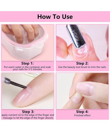Nail Soaking Bowl Set with Cuticle Remover and Stainless Steel Peeler - 2PC Gel Polish Remover Kit for Manicure and Nail Art - Buy Online on GoSupps.com