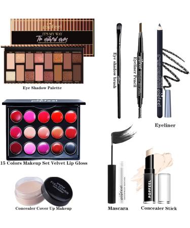 Holzsammlung Makeup Kit for Women Full Kit All in One Makeup Gift Set for Girls Teenagers Beginners Cosmetic Make up Set with Lipgloss Eyeshadow Palette Brush Concealer Mascara Eyeliner Pencil #2 A-2 - Buy Online on GoSupps.com