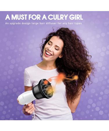 Adjustable Hair Diffuser for Curly Hair - Universal Attachment for 1.4-2.6 Inch Dryers - Ideal for Fine, Thick, Natural, and Frizzy Hair - Professional Salon Tool in Black - Buy Online on GoSupps.com