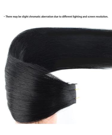 AB Amazing Beauty Hair Tape In Extensions - Real Remy Human Hair Semi-Permanent Pre-Glued Skin Weft 50g 20 Pieces Deep Black #1 55 cm - Seamless & Reusable - Buy Online on GoSupps.com